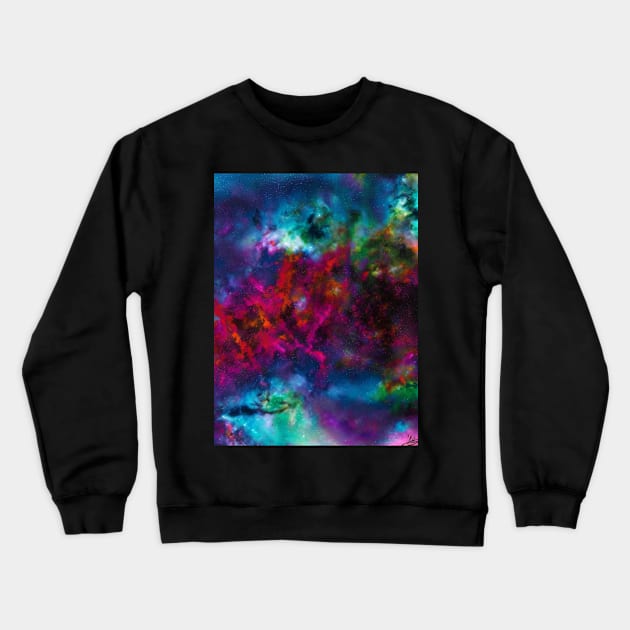 Trippy Nebula Galaxy Crewneck Sweatshirt by Trip Tank